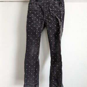 Girls H&M Size 4-5Y Corduroy Star Print Straight Leg Pants
